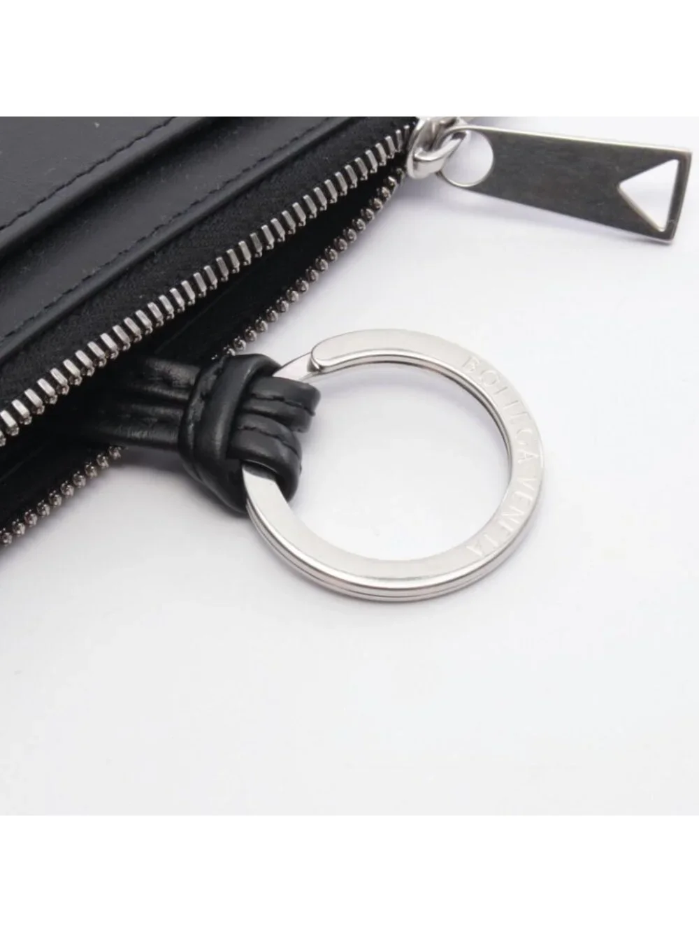Bottega Veneta Coin Case Intrecciato Key Pouch Black Leather